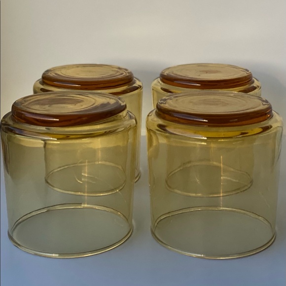 Vintage Amber Cocktail/Juice Glasses (Set of 4) - Picture 2 of 2